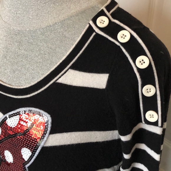 OOAK LOFT Cartoon Minnie Sequin Appliqué Sweater S - Picture 3 of 6